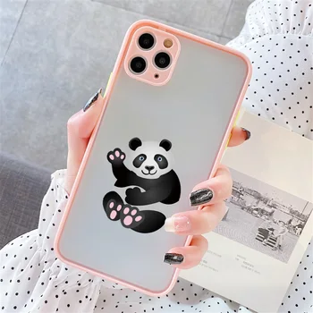 Creative Bear китара Panda животински телефон случай за iPhone 11 12 13 Pro Max за iPhone X XS XR 7 8 плюс ясно удароустойчив заден капак 3