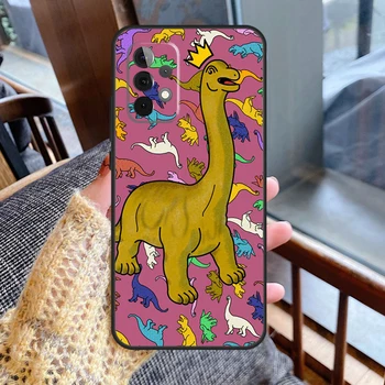 Dino King цветен динозавър телефон случай за Samsung Galaxy A54 A34 A24 A14 A52 A32 A12 A53 A33 A13 A51 A71 A50 A70 A52S 2