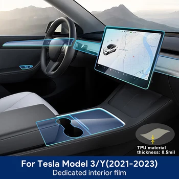 LHD TPU защитно фолио за Tesla Model 3 Y 2021-23 Автомобилна вътрешна централна конзола Прозрачни аксесоари за филми против надраскване