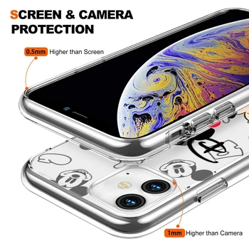 Disney Мини Мики Пинк за Apple iPhone 15 14 13 12 11 XS XR X 8 7 SE Pro Max Plus Мини прозрачен калъф за телефон 3