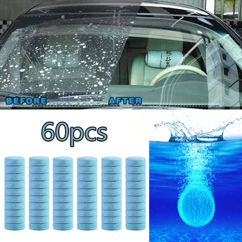 Solid Cleaner Таблетки за чистачки на предното стъкло на автомобила Стъклена тоалетна почистване Ефервесцентни таблетки Почистващ препарат за предното стъкло на автомобила Аксесоари за кола