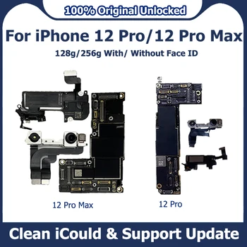 CleaniCloud Пълна работеща оригинална дънна платка за iPhone 12P 12 Pro MAX Автентична дънна платка Face ID Пълни чипове Основна логическа платка