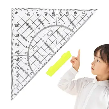 Инструменти за чертане Триъгълници 22 см триъгълник геометрия чертеж владетел комплект инструмент за рисуване с прозрачен транспортир за геометрия училище