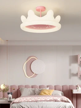 2023 Детска таванна лампа се използва за хол спалня зала бяло розово 3-цветове димиране дистанционно управление декорация на дома