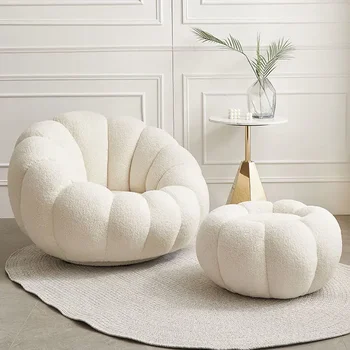 Луксозен диван агнешка вълна Nordic Simple Modern Lazy Sofa Home Салон за красота Магазин за дрехи Тиквен диван Апартамент Хотел Плюшен диван