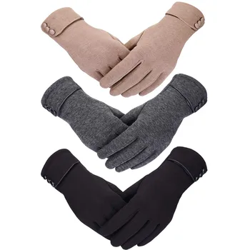 3 двойки жени зимни ръкавици топъл сензорен екран ръкавици ветроупорни ръкавици за жени момичета зимата използване