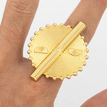 бразилски златен цвят бижута комплект за жени изявление висулка огърлица и обеци африкански маншет гривна пръстен комплект за годеж 5
