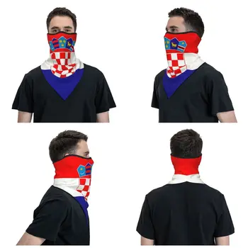 Знаме на Хърватия Бандана врата маншет UV защита маска за лице шал покритие жени мъже лента за глава тръба балаклава 5