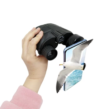 Малък компактен бинокъл за пътуване 10x25 за възрастни Наблюдение на птици Пешеходен туризъм с държач за телефон