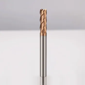 AZZKOR 4-флейта плоско дъно бронз край мелница волфрам стомана карбид CNC машини обработка център фреза фреза инструменти 1.0-12mm 4