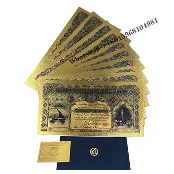 Цветно фолио Танзания Занзибар Банкнота Валута 100 РУПИИ Колекция златни карти за бизнес подаръци