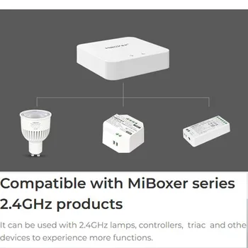 Miboxer WL-Box2 2.4GHz Gateway Wifi контролер 5V съвместим с Mi-Light & MiBoxer 2.4G RF дистанционно, LED лента крушка димер 4