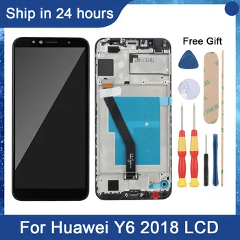 AiNiCole 5.7'' За Huawei Y6 Prime 2018 LCD дисплей сензорен екран дигитайзер събрание Y6 2018 ATU L11 LCD екран замяна