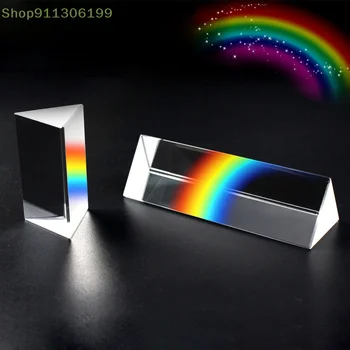 Триъгълна призма Rainbow Prisma Crystal Photographic Physics Light Experiment Natuurkunde Kinderen Licht Experiment