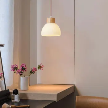 Nordic минималистичен полилей модерен масивно дърво стъкло лампа спалня хол ресторанти проучване осветление хотел LED осветително тяло 5