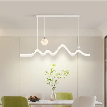 Модерни скандинавски LED висящи светлини за трапезария Кухненско осветление Блясък декор полилей лампа вътрешен бар висящи осветителни тела