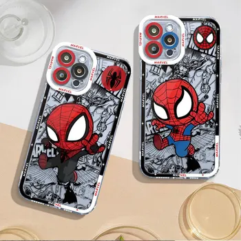 Cartoon Cute Marvel Spider Man Case за Redmi Note 9T 12 Pro 12S 9 Pro 11 Pro 10 Pro 8 11S Забележка 10 TPU прозрачен мек капак