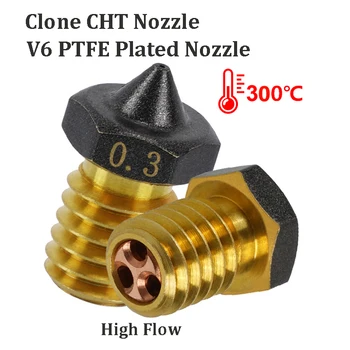 E3D V6 клонинг CHT месингова дюза V5 V6 CHT PTFE посребрена дюза за 1.75 / 3mm нажежаема дюза с висок поток V6 Hotend 3D принтер части 2