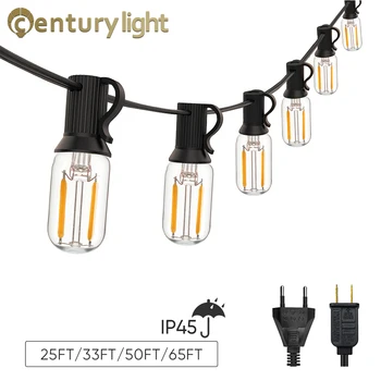T20 Led String Light водоустойчива IP45 1w тръбна заместваща крушка E12 EU US Plug Outdoor Connectable Garland Garden Party Light