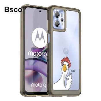 Duck стил прозрачен мек TPU броня телефон случай за Motorola Moto G23 G13 4G удароустойчив твърд заден капак