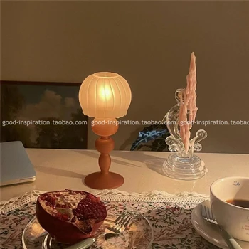 Средновековен свещник от стъкло Корея инс с ретро матирано медуза настолна лампа свещник B &B кафе магазин орнаменти