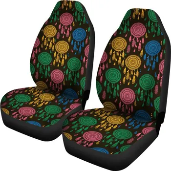 Dream Catcher Colorful Feather Seat Cover Car Seat Covers Set 2 Pc, Аксесоари за кола Изтривалки за кола 1