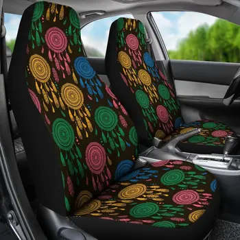 Dream Catcher Colorful Feather Seat Cover Car Seat Covers Set 2 Pc, Аксесоари за кола Изтривалки за кола 2