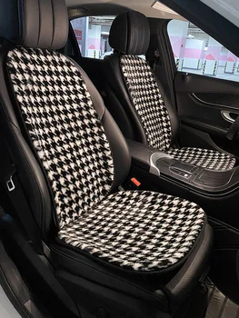 Нов универсален черен бял зимен плюшен продуктивен стол за кола възглавница творчески интериор за кола орнаменти