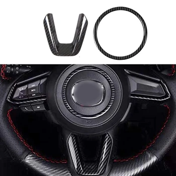 Carbon Steering Wheel Trim Sequins, Волан Ring Logo Applique Cover,Аксесоари за автомобили,за Mazda 3 6 Cx-4 CX5 CX9 2