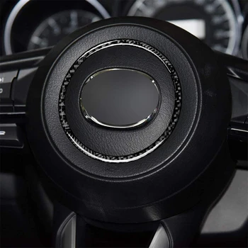 Carbon Steering Wheel Trim Sequins, Волан Ring Logo Applique Cover,Аксесоари за автомобили,за Mazda 3 6 Cx-4 CX5 CX9 3