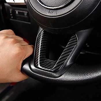 Carbon Steering Wheel Trim Sequins, Волан Ring Logo Applique Cover,Аксесоари за автомобили,за Mazda 3 6 Cx-4 CX5 CX9 4