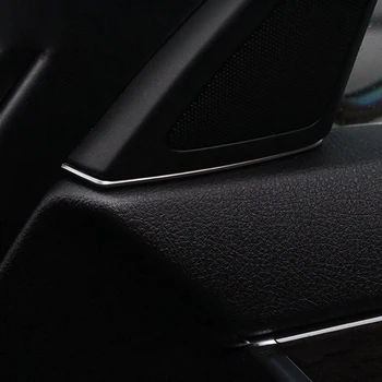 2Pcs врата високоговорител слот Plug стикери за BMW Серия 5 F10 F11 2014-2017 ABS хром врата високоговорители рамка 5