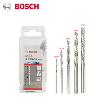 Bosch Twist Drill Set 2/3/4/5/6mm 5Pcs HSS-G Метални дървообработващи свредла за GBM серия професионални електроинструменти