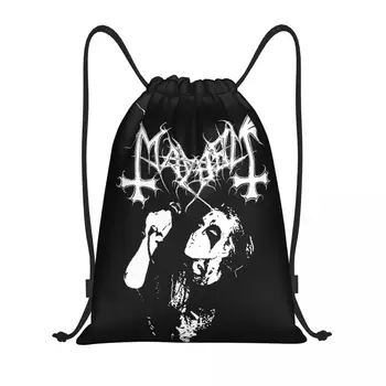 Norway Black Metal Band Mayhem Euronymous Drawstring Backpack Sports Gym Bag String Sackpack for Cycling