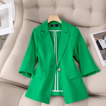 Елегантен зелен Официална униформа Стилове Жени Официални блейзъри Якета Палто Професионален бизнес Работно облекло Връхни дрехи Връхни дрехи