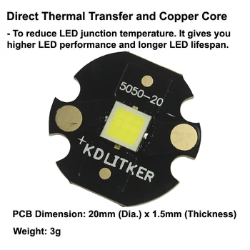 SFN40 9x ядро 3V 25A 5200 лумена SMD 5050 LED излъчвател на KDLITKER DTP мед MCPCB фенерче DIY топчета ултра мощност 5