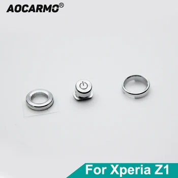 Aocarmo Power On Off Button Switch Key Circle Ring Headset Jack Ring 3 в 1 Пълен комплект за Sony Xperia Z1 L39H C6902 C6903