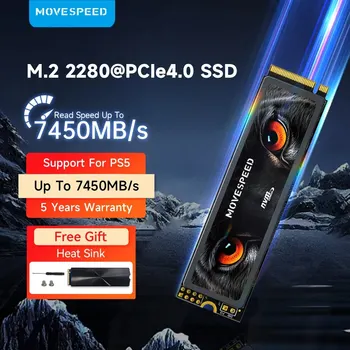 MOVESPEED PCIe4.0 SSD NVMe M2 2280 7450MB/s 4TB 2TB 1TB вътрешен твърдотелен твърд диск M.2 NVMe SSD диск за PS5 лаптоп PC