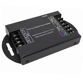 24A 3-канален RGB Led усилвател 12V-24V DC високоскоростна изходна мощност 288W Led усилвател Amplify RGB Led Strip Repeater Controller
