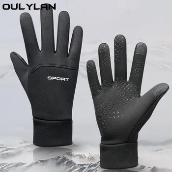 Външни топли ръкавици за есен зима колоездене спортни ветроупорен водоустойчив всички пръст ски без хлъзгане докосване екран ръкавици