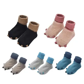 Чорапи за малки деца Чорапи без хлъзгане за момчета и момичета Меки и дишащи обувки за чорапи за малки деца с дизайн с пълно покритие за 6-12 месеца