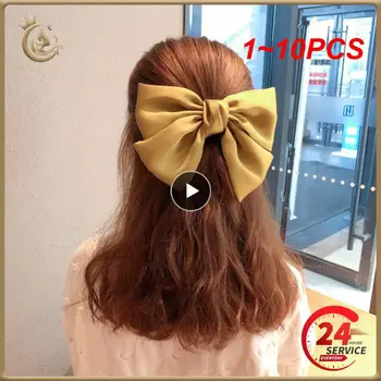 1~10PCS мода корейски BowKnot коса вратовръзки ластици жени еластични ленти за коса дълги шапки панделка лък конска опашка коса