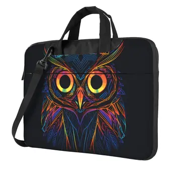 Owl лаптоп чанта линия изкуство неон за Macbook Air Pro Acer Dell стилен пътуване ръкав случай 13 14 15 15.6 торбичка
