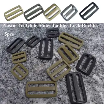 2pcs Colorful Tri Glide Slider Висококачествени пластмасови аксесоари Ключалка за заключване на стълби Раница ремъци Buckle Outdoor Tool