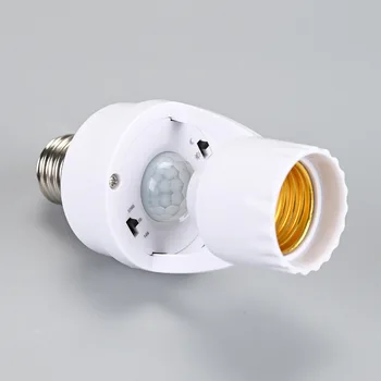PIR движение инфрачервен сензор лампа притежател LED крушка E27 индукционна база нощна светлина детектор гнездо закъснение време превключвател AC110-240V 4