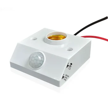 PIR движение инфрачервен сензор лампа притежател LED крушка E27 индукционна база нощна светлина детектор гнездо закъснение време превключвател AC110-240V 5