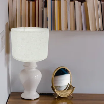 Модерен абажур деликатен капак на настолна лампа декоративна ленена лампа декорация 1