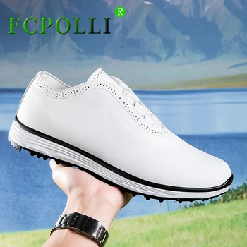 2024 Нови обувки за голф за двойки Марка Дизайнерски спортни обувки Мъжки антихлъзгащи голф тренировки Мъж Черна бяла обувка за ходене Мъжки