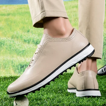 2024 Нови обувки за голф за двойки Марка Дизайнерски спортни обувки Мъжки антихлъзгащи голф тренировки Мъж Черна бяла обувка за ходене Мъжки 4