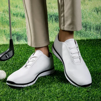2024 Нови обувки за голф за двойки Марка Дизайнерски спортни обувки Мъжки антихлъзгащи голф тренировки Мъж Черна бяла обувка за ходене Мъжки 5